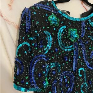 Vintage Silk Sequined Blouse